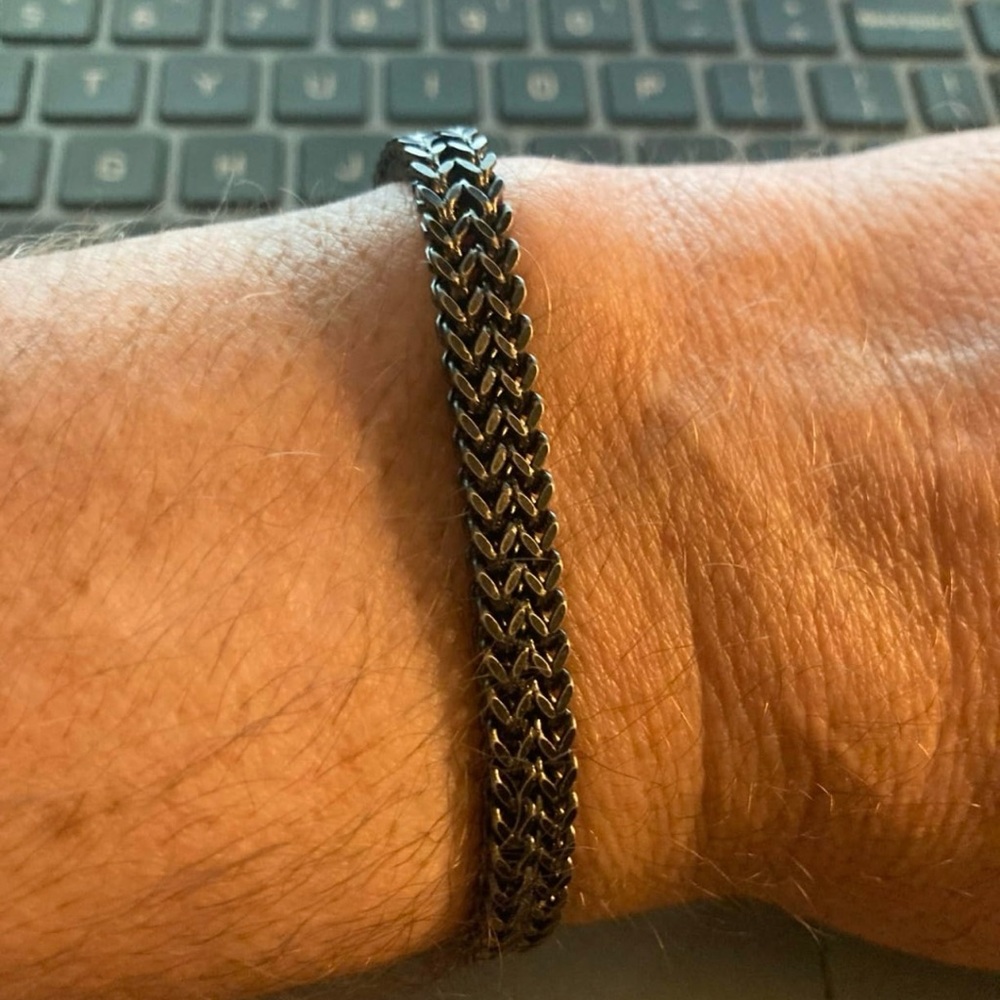 Bracelets for Men-Stainless Steel Magnetic Clasp Franco Chain Mens Bracelet - Picture 9 of 13